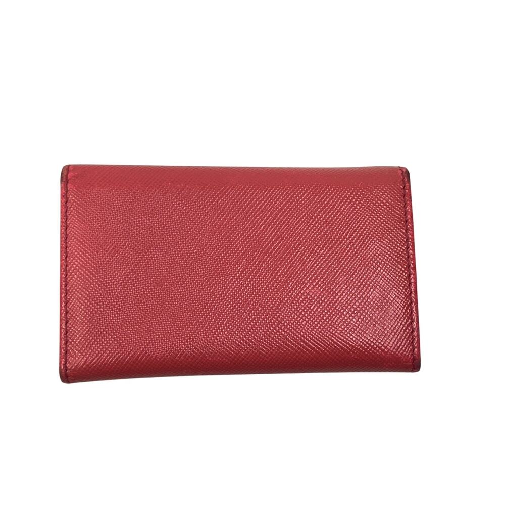 Prada Saffiano Leather 6 Key Holder Coral Pink Tamaris Gold Logo - Picture 6 of 15